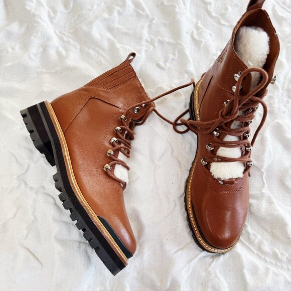 Marc Fisher Izzie Genuine Shearling Lug Sole Boot New - Picture 1 of 6
